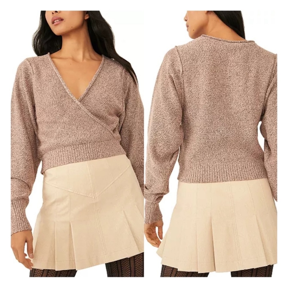 Free People  Glitter Going For Gold  Sweater Top